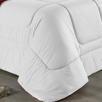 Edredom Casal 100% Algodão Em Malha Fio 30/1 Dupla Face Kit 03 Peças - Vermelho Com Branco
