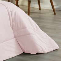 Edredom Casal King 100% Algodão Em Malha Fio 30/1 Dupla Face Kit 03 Peças - Azul Claro Com Rosa