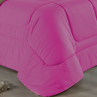 Edredom Casal King 100% Algodão Em Malha Fio 30/1 Dupla Face Kit 04 Peças -Cáqui Com Pink
