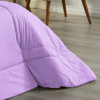 Edredom Casal King 100% Algodão Em Malha Fio 30/1 Dupla Face Kit 04 Peças - Lilás Com Roxo