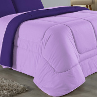 Edredom Casal King 100% Algodão Em Malha Fio 30/1 Dupla Face Kit 04 Peças - Lilás Com Roxo