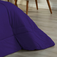 Edredom Casal King 100% Algodão Em Malha Fio 30/1 Dupla Face Kit 04 Peças - Lilás Com Roxo