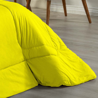 Edredom Casal King 100% Algodão Em Malha Fio 30/1 Dupla Face Kit 04 Peças - Pink Com Amarelo