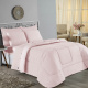 Edredom Casal King 100% Algodão Em Malha Fio 30/1 Dupla Face Kit 04 Peças - Rosa