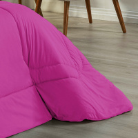 Edredom Casal King 100% Algodão Em Malha Fio 30/1 Dupla Face Kit 05 Peças - Azul Claro Com Pink