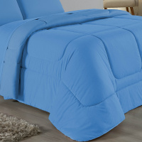 Edredom Casal King 100% Algodão Em Malha Fio 30/1 Dupla Face Kit 05 Peças - Azul Turquesa