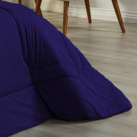 Edredom Casal Queen 100% Algodão Em Malha Fio 30/1 Dupla Face Kit 03 Peças - Azul Turquesa Com Roxo