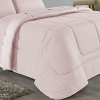 Edredom Casal Queen 100% Algodão Em Malha Fio 30/1 Dupla Face Kit 03 Peças - Rosa