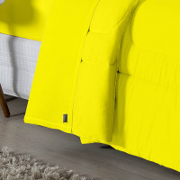 Edredom Casal Queen 100% Algodão Em Malha Fio 30/1 Dupla Face Kit 04 Peças - Amarelo