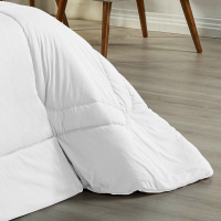 Edredom Casal Queen 100% Algodão Em Malha Fio 30/1 Dupla Face Kit 04 Peças - Branco Com Branco