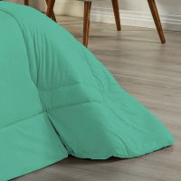 Edredom Casal Queen 100% Algodão Em Malha Fio 30/1 Dupla Face Kit 05 Peças - Jade Com Cinza