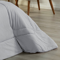 Edredom Dupla Face King Size 100% Algodão Em Malha Fio 30/1 - Cinza
