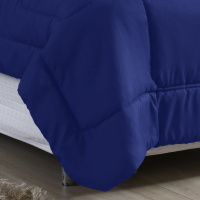 Edredom Solteiro Dupla Face 2,20m X 1,50m Microfibra Conforto - Azul
