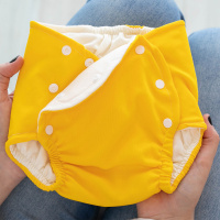 Fralda Ecológica E De Piscina Reutilizável Com Absorvente Para Bebê - Amarelo