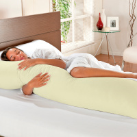 Fronha 100% Algodão Percal 150 Fios Com Zíper para Travesseiro De Corpo 1,60m x 45CM - Palha
