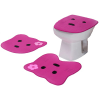 Jogo De Banheiro 03 Peças Em Pelúcia Gatinha - Pink