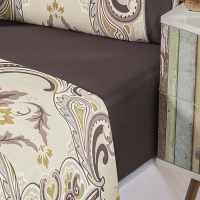 Jogo De Cama Casal Padrão 04 Peças Micropercal 200 Fios Naturale - Dhalia