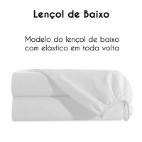 Jogo De Cama Casal Queen 03 Peças Micropercal 200 Fios Naturale - Belle