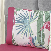 Jogo De Cama Casal Queen 03 Peças Micropercal 200 Fios Naturale - Flamingo
