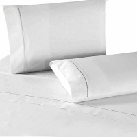Jogo De Cama Classic Ponto Palito Casal 04 Peças Micropercal 400 Fios - Branco