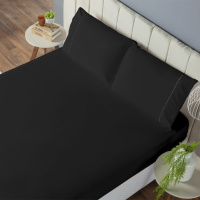 Jogo De Cama King Liso 03 Peças Tecido Micropercal Laura - Preto