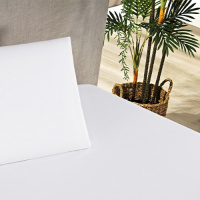 Jogo De Cama Ponto Palito Casal Padrão 03 Peças Tecido Misto Percal 180 Fios Elegance - Branco
