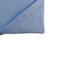 Jogo De Cama Ponto Palito King 04 Peças 100% Algodão Percal 150 Fios - Azul
