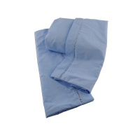 Jogo De Cama Ponto Palito Queen 03 Peças 100% Algodão Percal 150 Fios - Azul