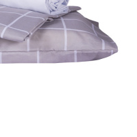 Jogo de Cama Queen Estampado Percal 160 fios 04 peças Classic - Grid Cinza