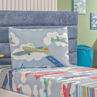 Jogo De Cama Solteiro Infantil 02 Peças Bouti - Avião