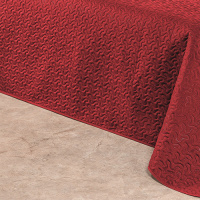 Kit Cobre Leito Dupla Face Matelado Ultrassônico Microfibra Casal Queen 03 Peças Clara - Vermelho