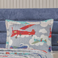 Kit Cobre Leito Infantil Solteiro 02 Peças Bouti - Avião