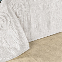 Kit Cobre Leito Jacquard Queen 10 Peças Tecido Seda Amassada Viena - Azul
