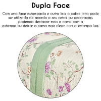 Kit Cobre Leito Matelado Estampado Casal Padrão 3 Peças Micropercal 200 Fios Naturale - Belle