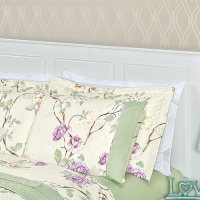 Kit Cobre Leito Matelado Estampado Casal Padrão 3 Peças Micropercal 200 Fios Naturale - Belle