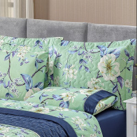 Kit Cobre Leito Matelado Estampado Casal Padrão 3 Peças Micropercal 200 Fios Naturale - Flower