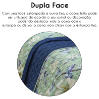 Kit Cobre Leito Matelado Estampado Casal Queen 3 Peças Micropercal 200 Fios Naturale - Flower