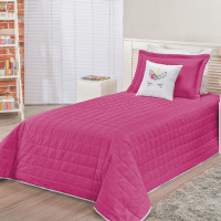 Kit Cobre Leito Matelado Solteiro 05 Peças Unicórnio - Pink