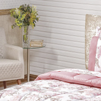Kit Edredom Dupla Face Estampado Casal King 03 Peças Micropercal 200 Fios Naturale - Serene