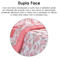 Kit Edredom Dupla Face Estampado Casal King 03 Peças Micropercal 200 Fios Naturale - Serene