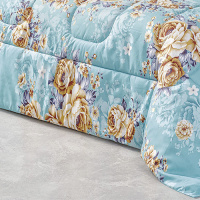 Kit Edredom Dupla Face Estampado Casal Queen 03 Peças Micropercal 200 Fios Naturale - Jasmine