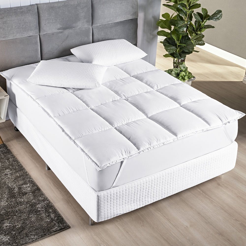 Pillow Top Suavitec Casal Micropercal 200 Fios - Branco