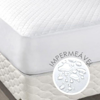Protetor De Colchão Impermeável Com Matelado Ultrassônico Queen Branco