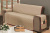 Protetor Impermeável Para Sofá De 03 Lugares Com Assento de 1,50M D. Face Manu - Cáqui Com Vermelho