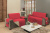 Protetor Impermeável Para Sofá De 04 Lugares King Assento de 2,40M D Face Manu - Cáqui Com Vermelho