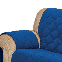 Protetor Para Sofá De 02 Lugares Com Assento De 1,00M Microfibra Matelado - Azul