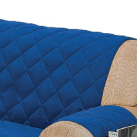 Protetor Para Sofá De 02 Lugares Com Assento De 1,20M Microfibra Matelado - Azul