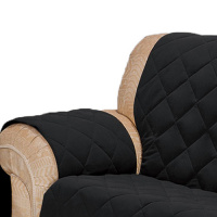 Protetor Para Sofá De 02 Lugares Com Assento De 90CM Microfibra Matelado - Preto