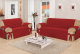 Protetor Para Sofá De 03 E 02 Lugares Microfibra Matelado Com Laços - Vermelho