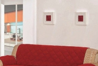 Protetor Para Sofá De 03 E 02 Lugares Microfibra Matelado Com Laços - Vermelho